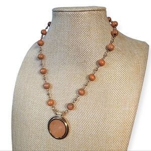 NEW Paparazzi Wood Bead and Pendant Necklace and Drop Earrings Set